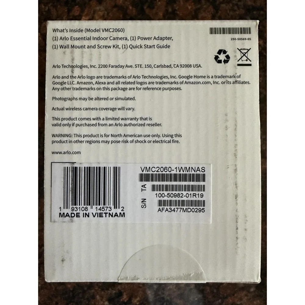 Arlo VMC2060‎ Essential Indoor Camera HD (2nd Generation) - Wired 1080p Security